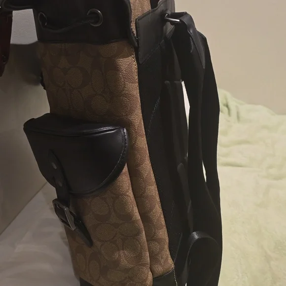 Coach Orange, Brown and Black Backpack